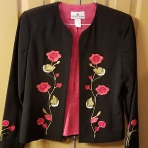 Russell Kemp Blazer Jacket Black/Red/Floral